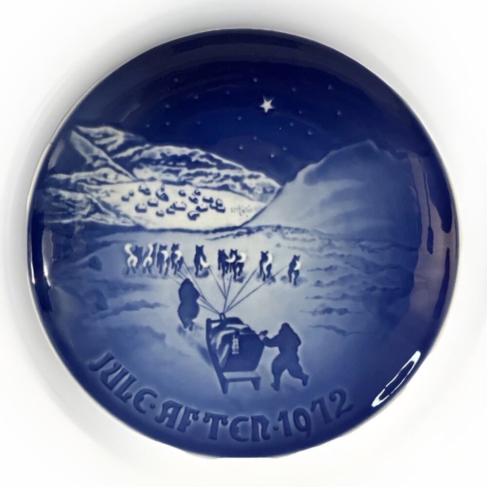Vintage 1972 B&G Denmark - Blue Christmas Porcelain Plate Bing Grondahl